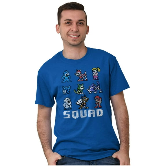 Mega Man Squad Goals Game Characters Men's Graphic T Shirt Tees Brisco Brands 5X