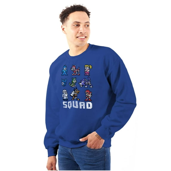 Mega Man Squad Goals Game Characters Sweatshirt for Men or Women Brisco Brands M