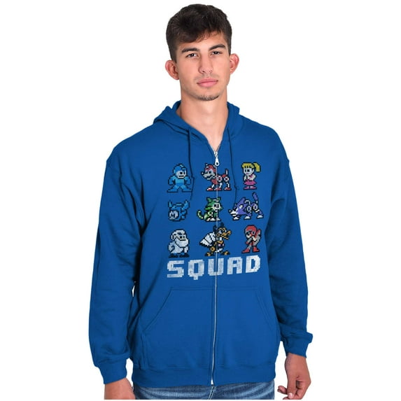 Mega Man Squad Goals Game Characters Zip Up Hoodie Men's Women's Brisco Brands L