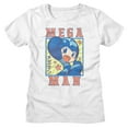 thumbnail image 1 of Mega Man Square And Stars White Women's T-Shirt, 1 of 2