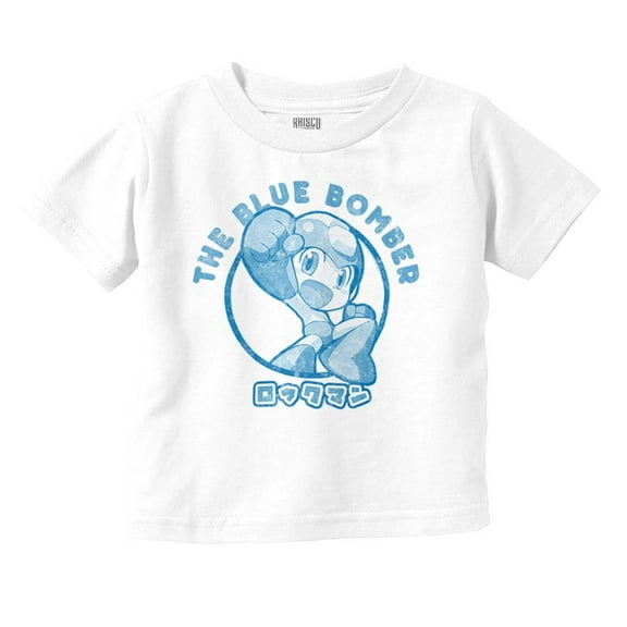 Mega Man The Blue Bomber Cartoon Toddler Boy Girl T Shirt Infant Toddler Brisco Brands 12M