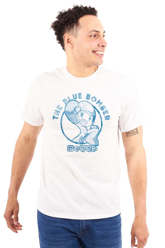 The Blue Bomber Cartoon Unisex Plus Size Graphic Tee Brisco Brands 3X