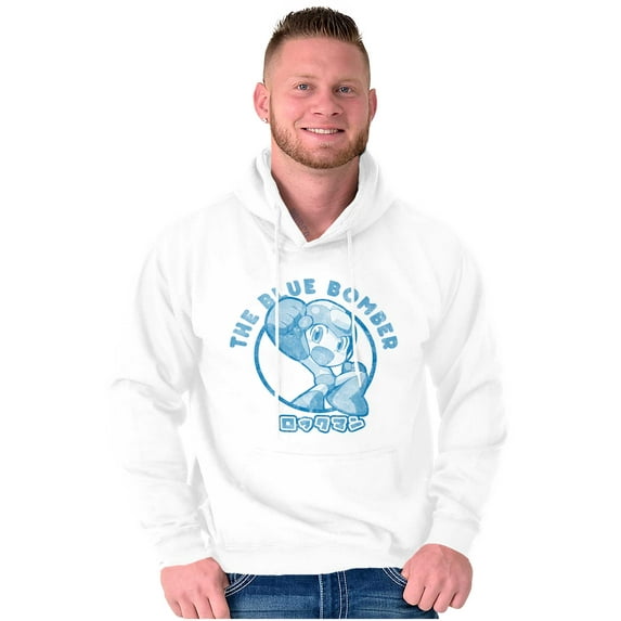 Mega Man The Blue Bomber Cartoon Unisex Plus Size Hoodie Brisco Brands 4X
