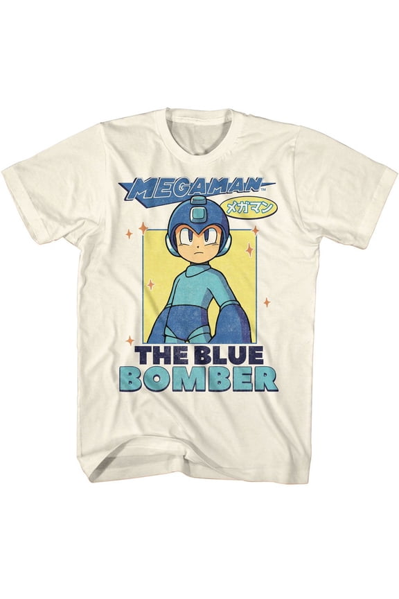 Mega Man The Blue Bomber Natural T-Shirt