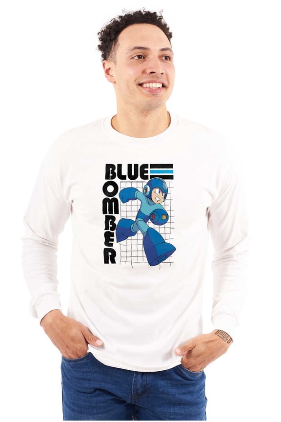 Mega Man Video Game Blue Bomber Long Sleeve TShirt Men Women Brisco Brands S