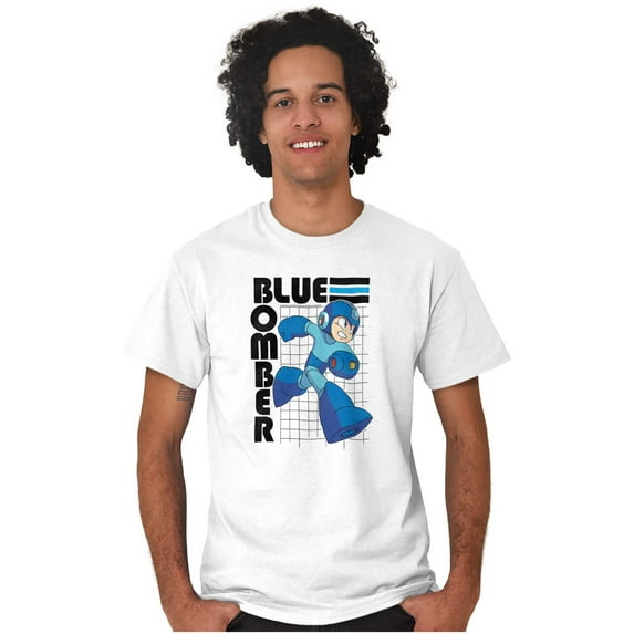 Mega Man Video Game Blue Bomber Men's Graphic T Shirt Tees Brisco Brands L