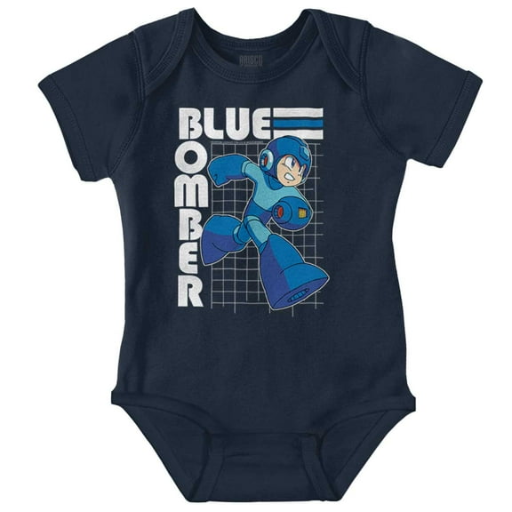 Mega Man Video Game Blue Bomber Romper Boys or Girls Infant Baby Brisco Brands 12M