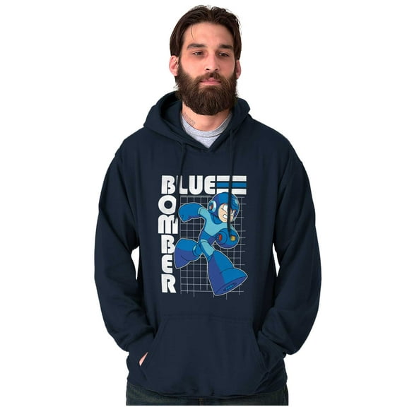 Mega Man Video Game Blue Bomber Unisex Plus Size Hoodie Brisco Brands 2X
