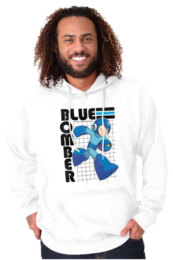 Video Game Blue Bomber Unisex Plus Size Hoodie Brisco Brands 3X