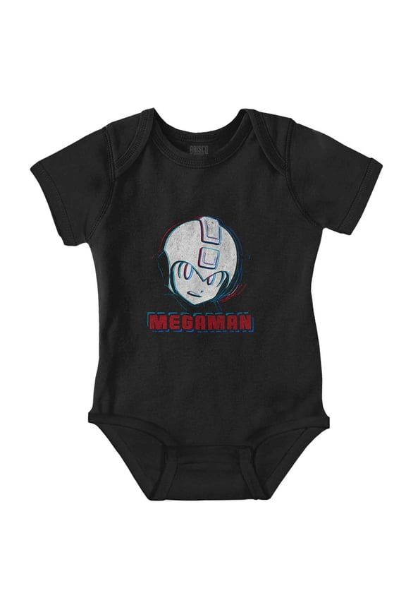 Mega Man Video Game Character Glitch Romper Boys or Girls Infant Baby Brisco Brands 6M