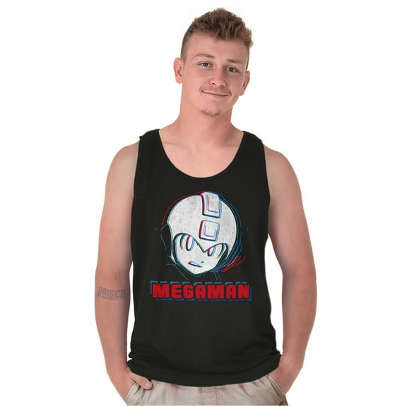 Mega Man Video Game Character Glitch Tank Top T Shirts Men Women Brisco Brands S