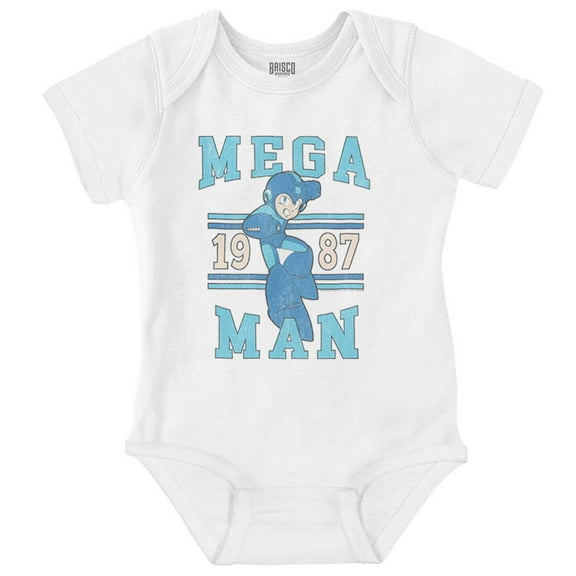 Mega Man Video Game College Varsity Romper Boys or Girls Infant Baby Brisco Brands 18M