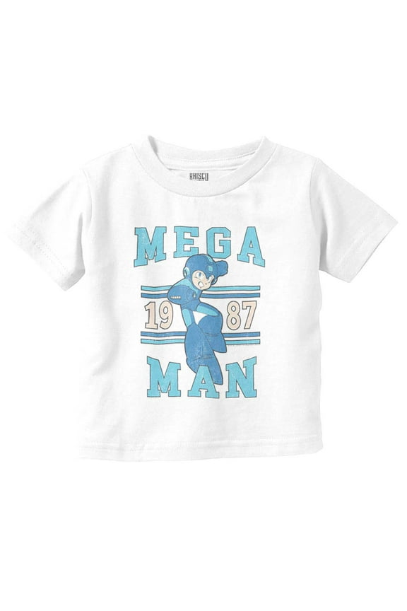 Mega Man Video Game College Varsity Toddler Boy Girl T Shirt Infant Toddler Brisco Brands 5T