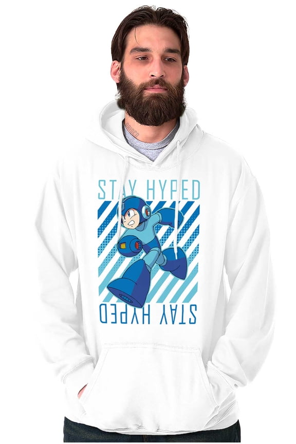 Mega Man Video Game Stay Hyped Hoodie Sweatshirt Women Men Brisco Brands S