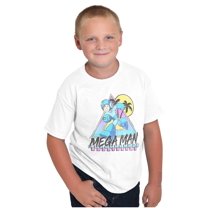 Mega Man Video Game Summer Vacation Crewneck T Shirts Boy Girl Teen Brisco Brands S