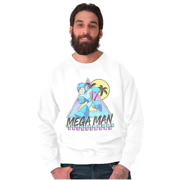 Mega Man Video Game Summer Vacation Unisex Plus Fleece Graphic Sweatshirt Brisco Brands 2X