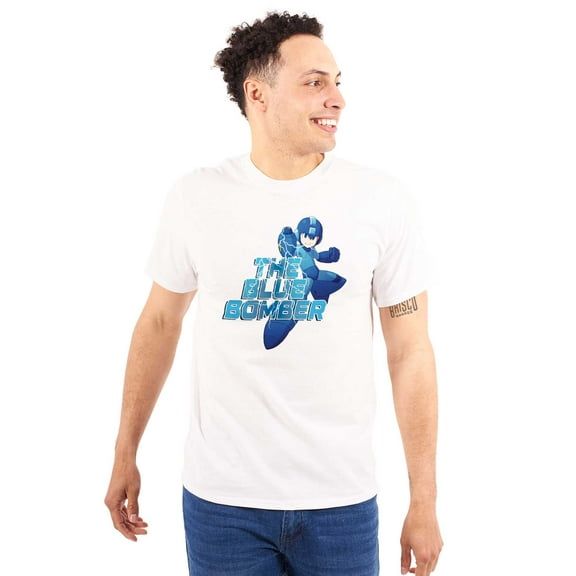 Mega Man Video Game The Blue Bomber Plus Size Crewneck Graphic Tee Shirt Brisco Brands 3X