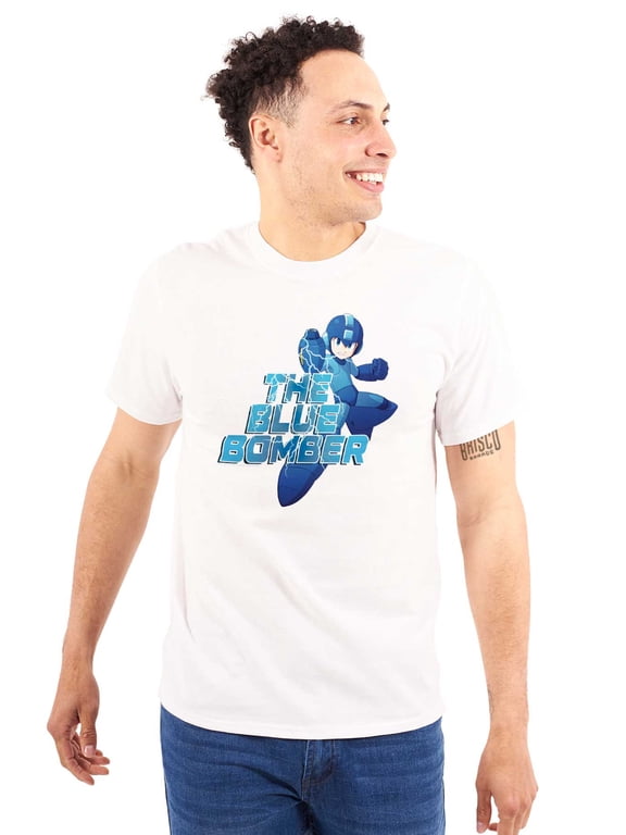 Video Game The Blue Bomber Plus Size Crewneck Graphic Tee Shirt Brisco Brands 3X
