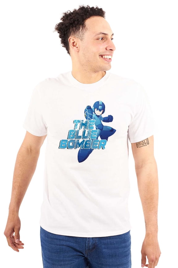 Video Game The Blue Bomber Plus Size Crewneck Graphic Tee Shirt Brisco Brands 4X