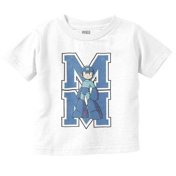 Mega Man Vintage College Varsity MM Toddler Boy Girl T Shirt Infant Toddler Brisco Brands 6M