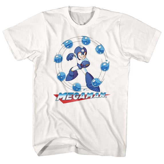 Mega Man Water Shield White Adult T-Shirt 5Xl