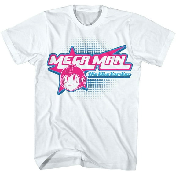 Mega Man Y2K Star White Adult T-Shirt 5Xl