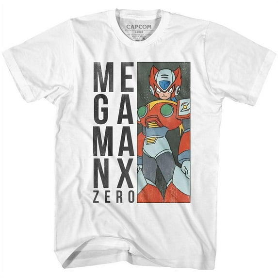 Mega Man Zerobox White Adult T-Shirt 5Xl