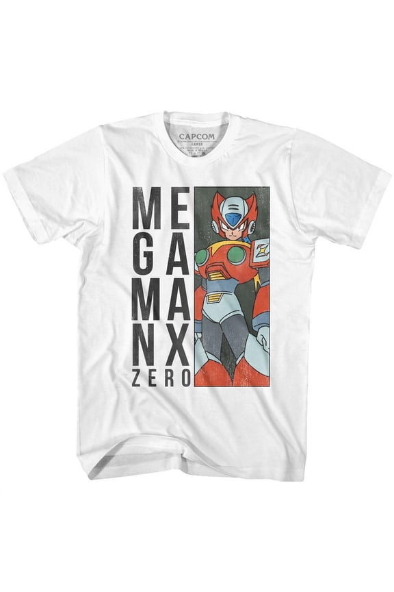 Mega Man Zerobox White Adult T-Shirt