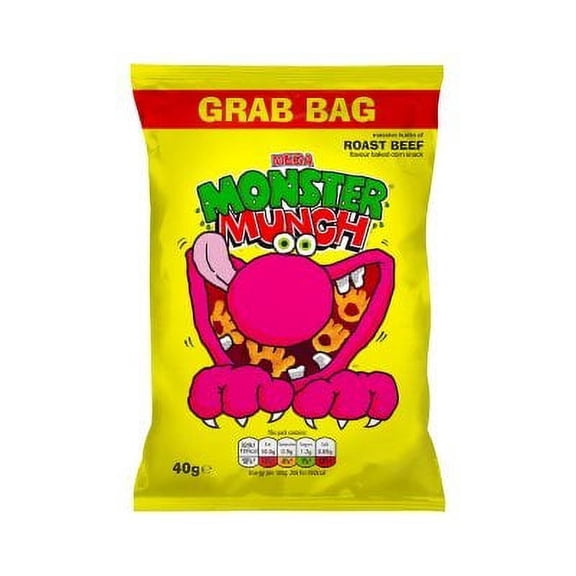 Mega Monster Munch Grab Bag Roast Beef Flavour Baked Corn Snack (40g x 30)