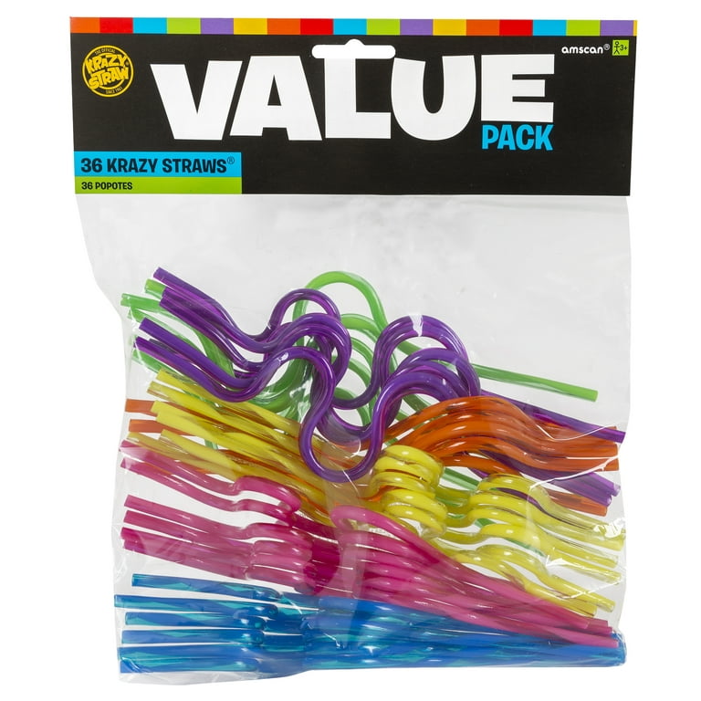 Mega Pack Krazy Straw, Assorted Colors, 36-Count