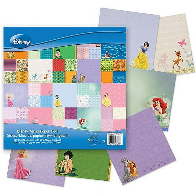 Mega Paper Pad 12"X12" 150 Sheets-Disney-50 Designs/3 Each
