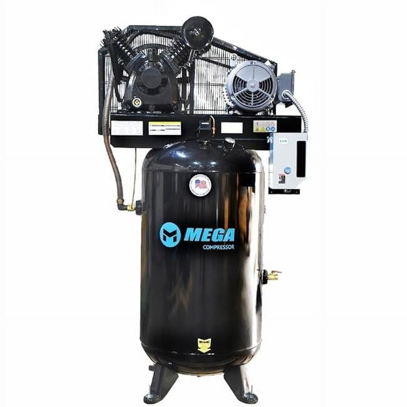 Mega Power MP-7580VM 80 gal 7.5 HP Upright 24 CFM at 175 PSI Two Stage Air Compressor with Mag Starter