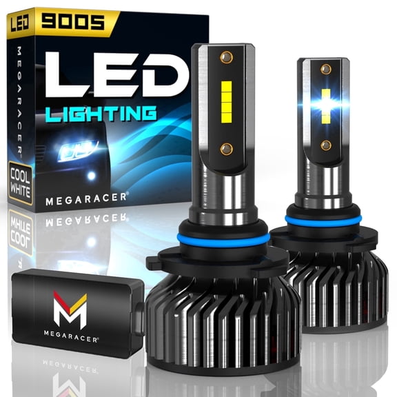 Mega Racer 9005 HB3 LED Headlight Bulb 2 PACK - 6000K Bright White 12V 60W 16000LM - High Beam Replacement Car Bulbs