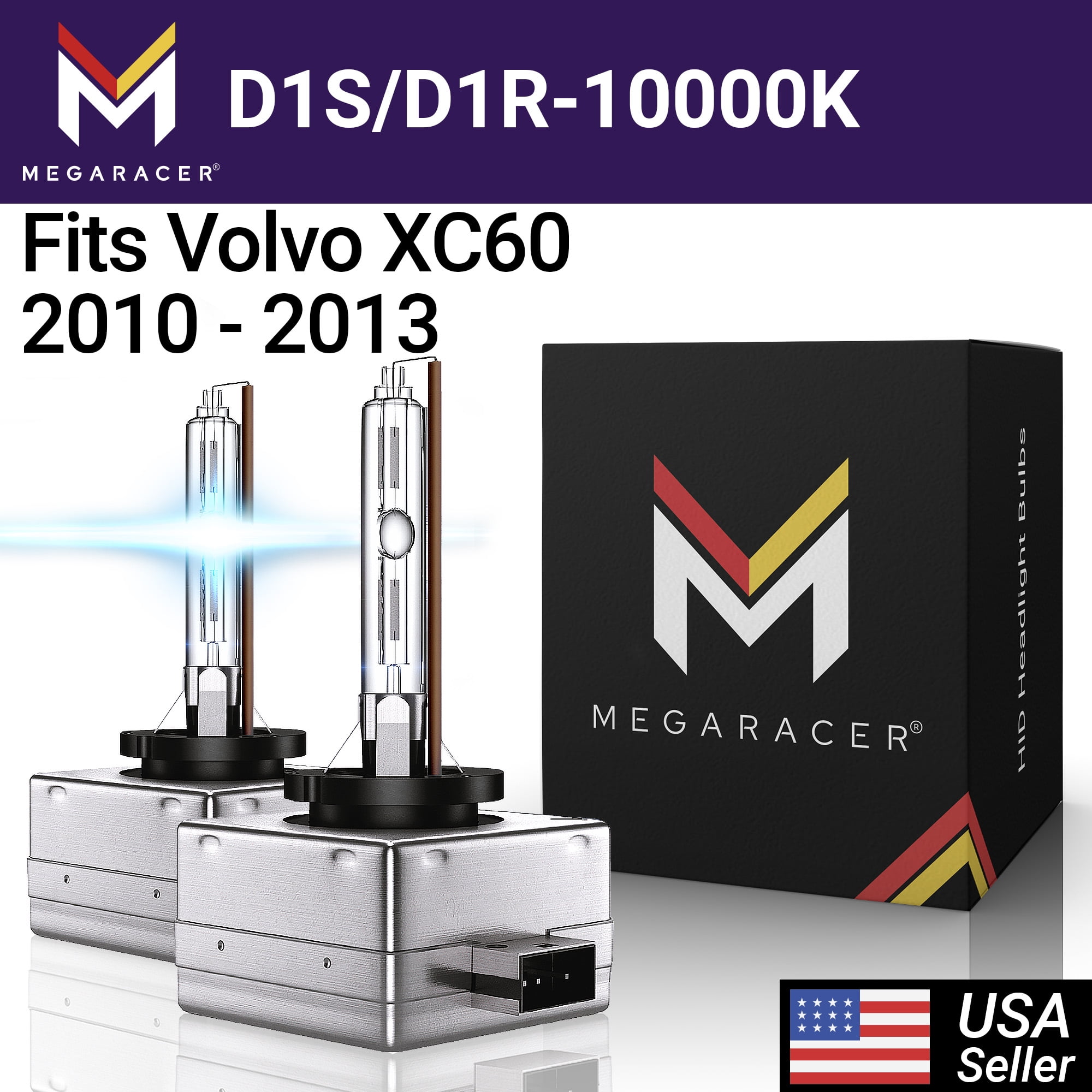 Mega Racer Volvo XC60 D1S HID Headlight Bulbs 10000K Dark Blue 35W 12V