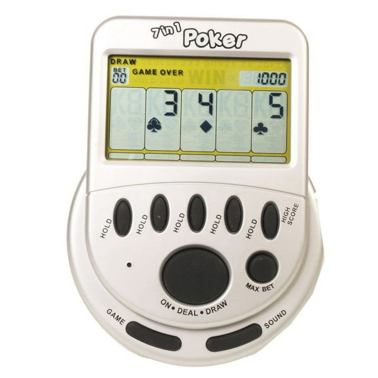 John Hansen Mega Screen 7 in 1 Portable Large Handheld Electronic Poker Game Walmart