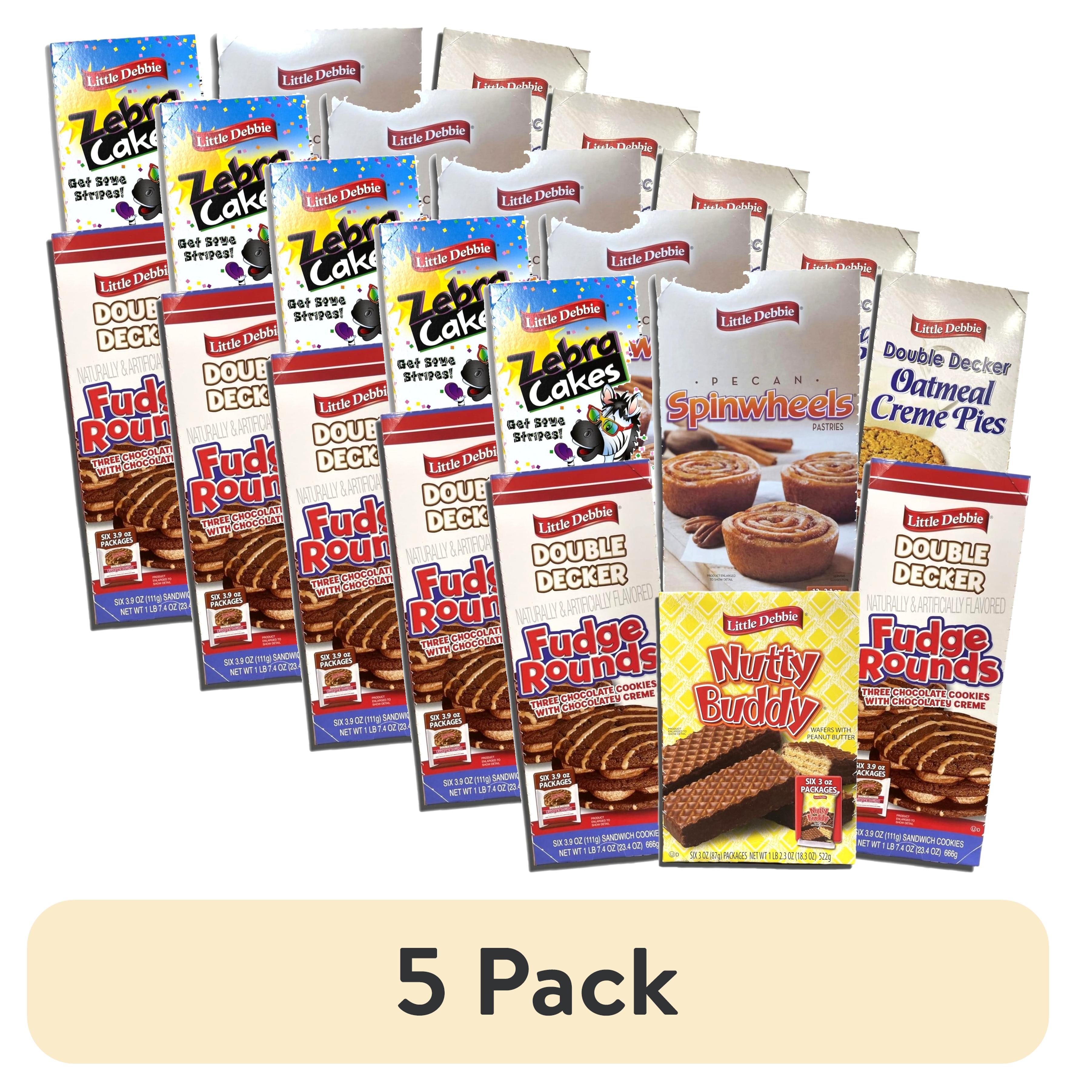 (5 pack) Little Debbie Large Cakes Combo Packs Nutty Buddy, Oatmeal