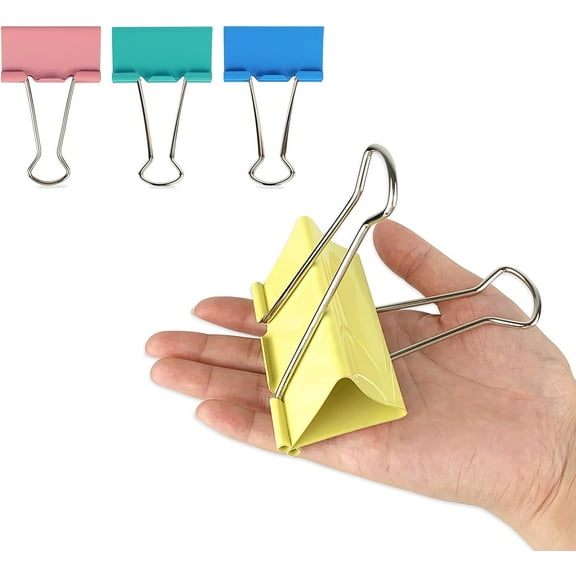 Mega-Sized 3-Inch Premium Colored Binder Clips - 8-Pack Featuring 4 Distinct Colors, 2 Extra Large Clips Each