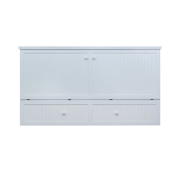 Mega Solutions Murphybedz Tuscany Murphy Cabinet Chest Bed with Charging Station 6 Inch (White, King)