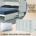 thumbnail image 1 of Mega Solutions Paradiseo Murphy Cabinet Chest Bed with Charging Station 8 Inch, Queen (White), 1 of 7