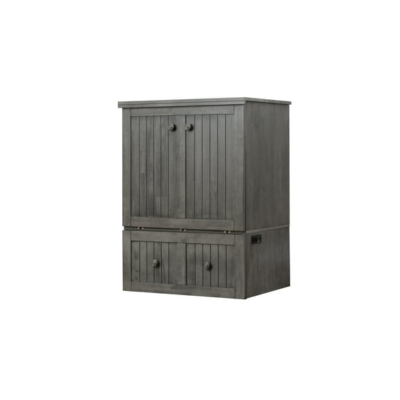 Mega Solutions Tuscany Murphy Cabinet Chest Bed with Charging Station 6 Inch, Single (Galaxy Grey)