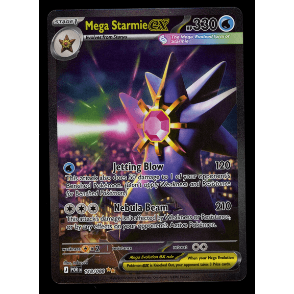 Mega Starmie EX 2026 Perfect Order Secret Rare Etched #118/88 Trading Card (English)