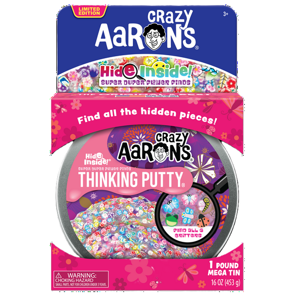 Crazy Aarons Super Duper Flower Finds MEGA Thinking Putty, Clear, Ages 3 and Up