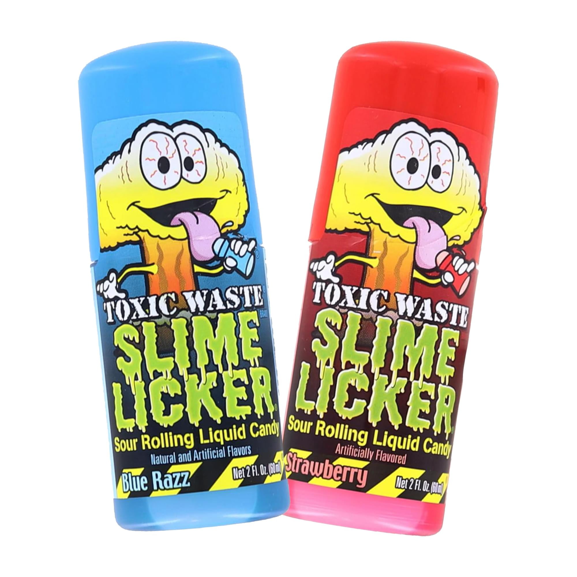 Toxic Waste Slime Licker Blue Razz and Strawberry Rolling Liquid Candy