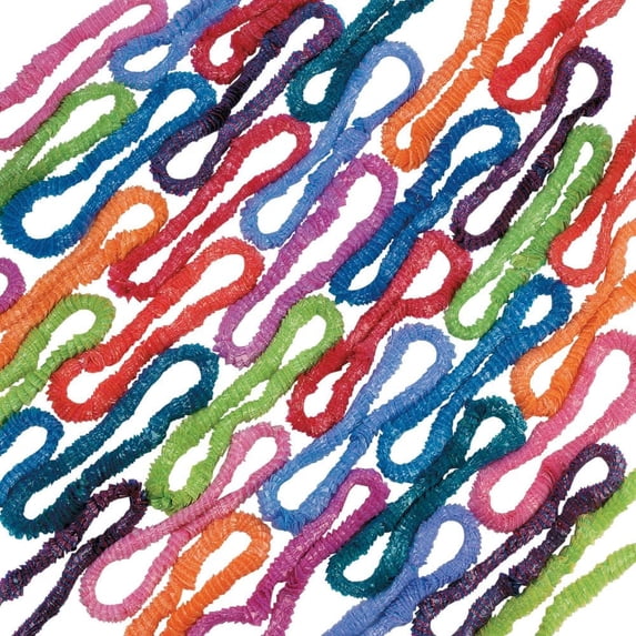 Mega Two-Tone Plastic Lei Asstmt (100Pc) - Apparel Accessories - 100 Pieces
