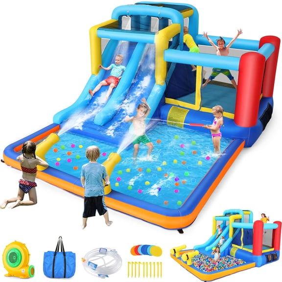 Mega Water Slide Inflatable Bounce Park Wet or Dry Use