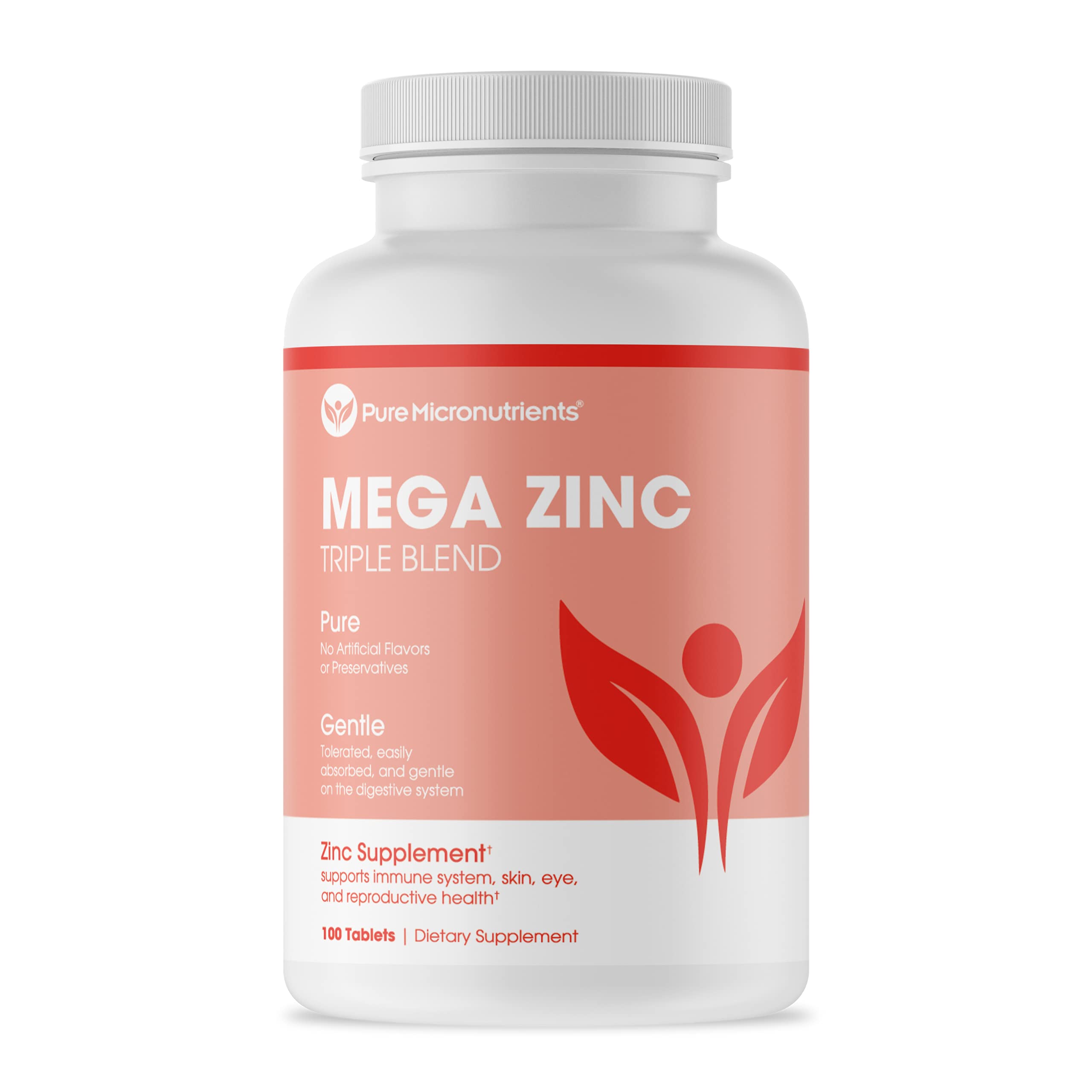 Mega Zinc Supplement, 50mg 3in1 Zinc Complex 100 Tablets Pure