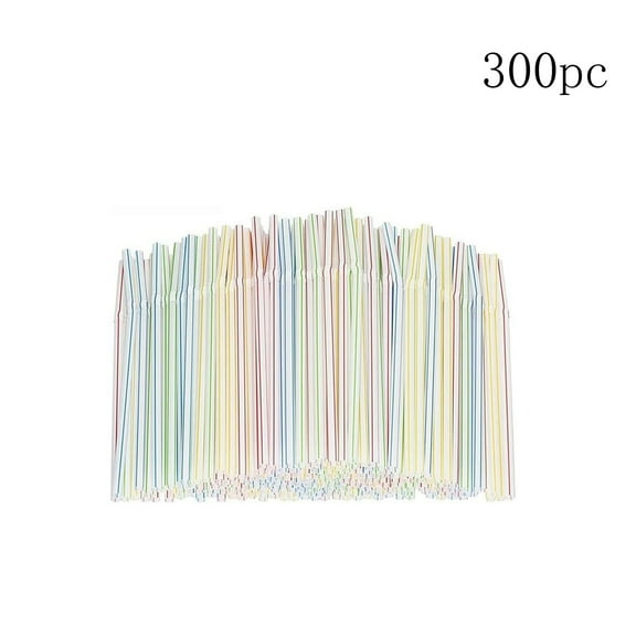 Mega Promo Colorful Disposable Straws 200/300/400/500pc Flexible Plastic Straws for Banquet and Bar Drinks Ideal for Parties Weddings and Events Fun and Food-Grade Safe Plastic B