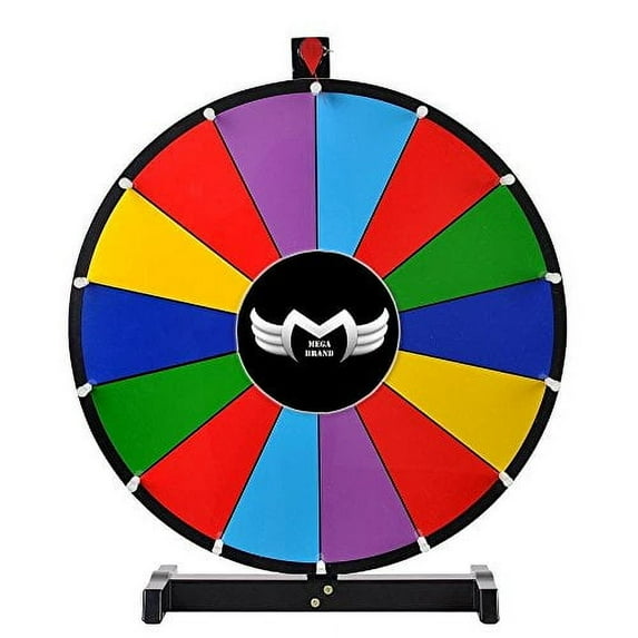 MegaBrand 24" Tabletop Color Dry Erase Spinning Prize Wheel 14 Slot