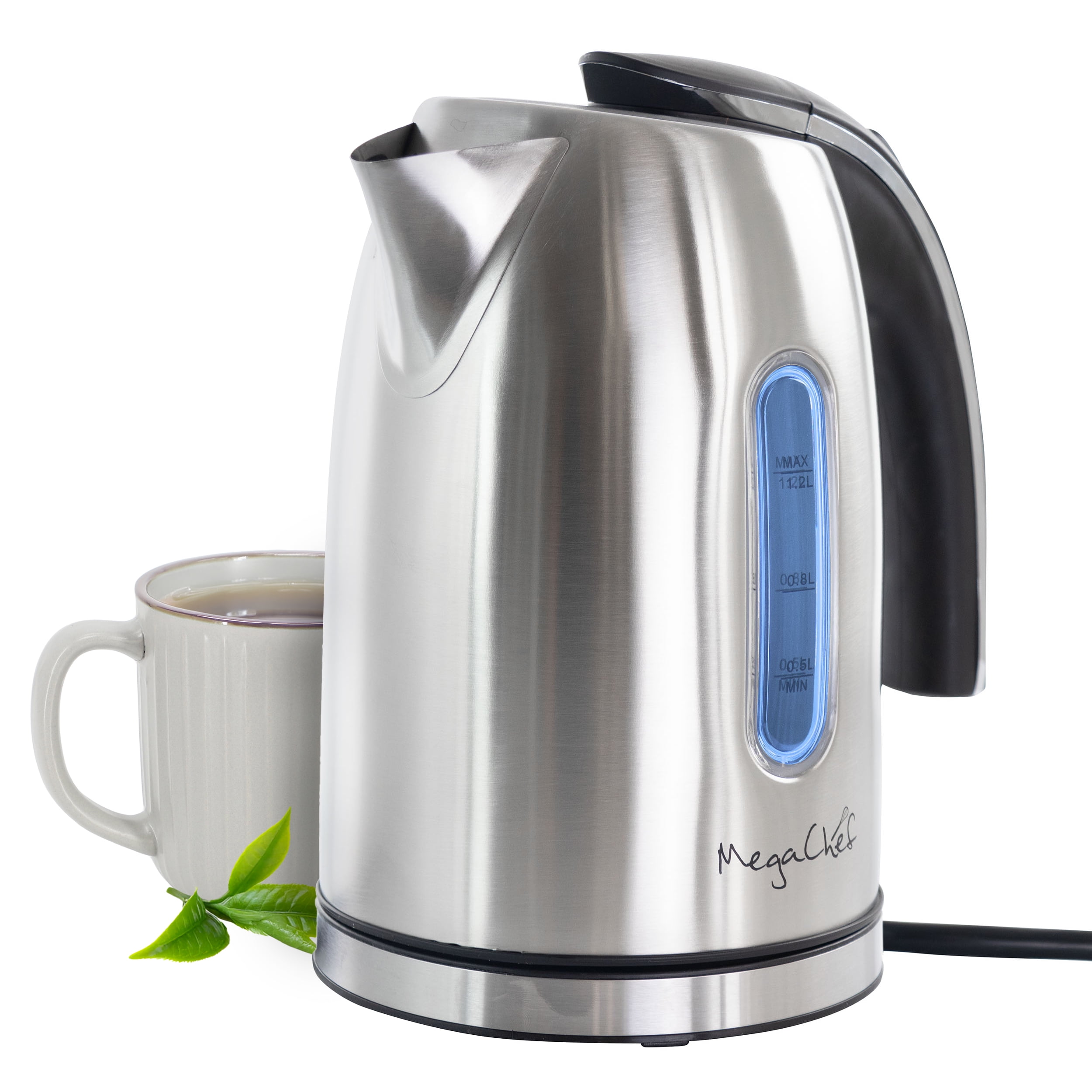 MegaChef 1.2L Stainless Steel Cordless Electric Kettle
