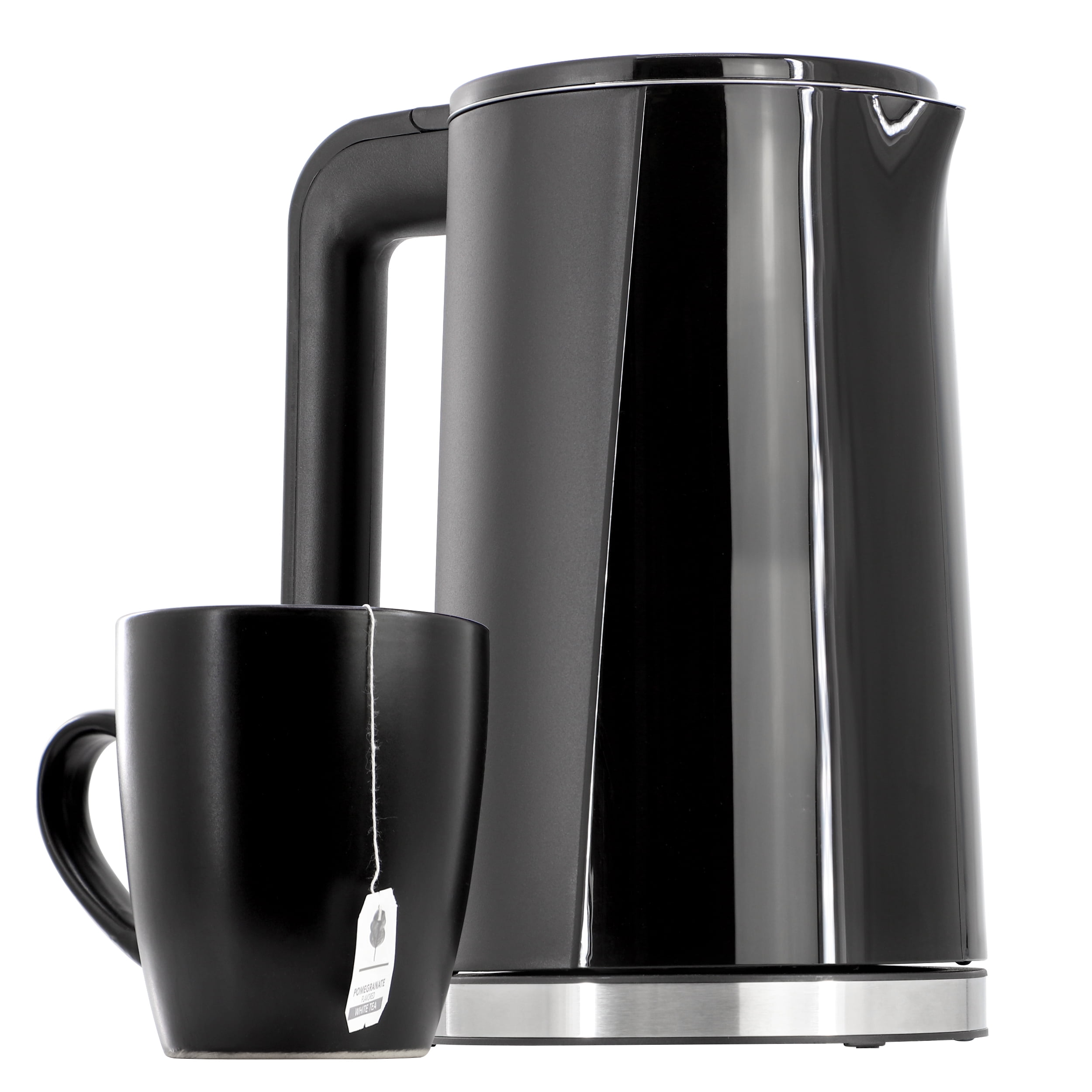 MegaChef 1.7L Black Stainless Steel Electric Tea Kettle